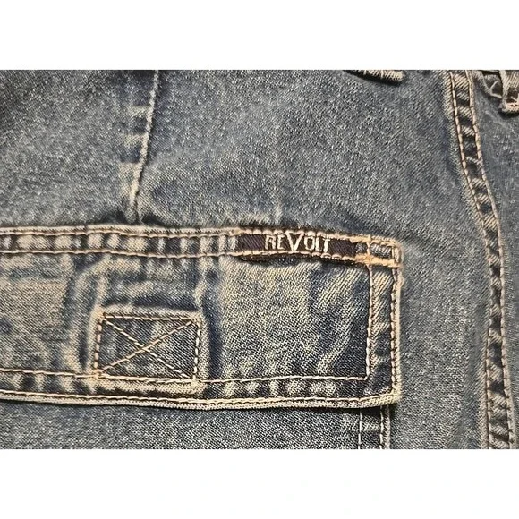 REVOLT Jeans Co. Women's 3 Cargo Denim Streetwear Y2K Utility Skater Distressed - Picture 12 of 13